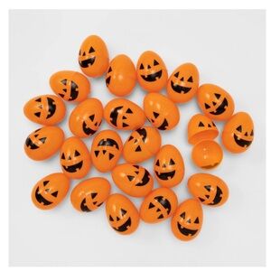 Spooky Orange Pumpkin Face Party Eggs